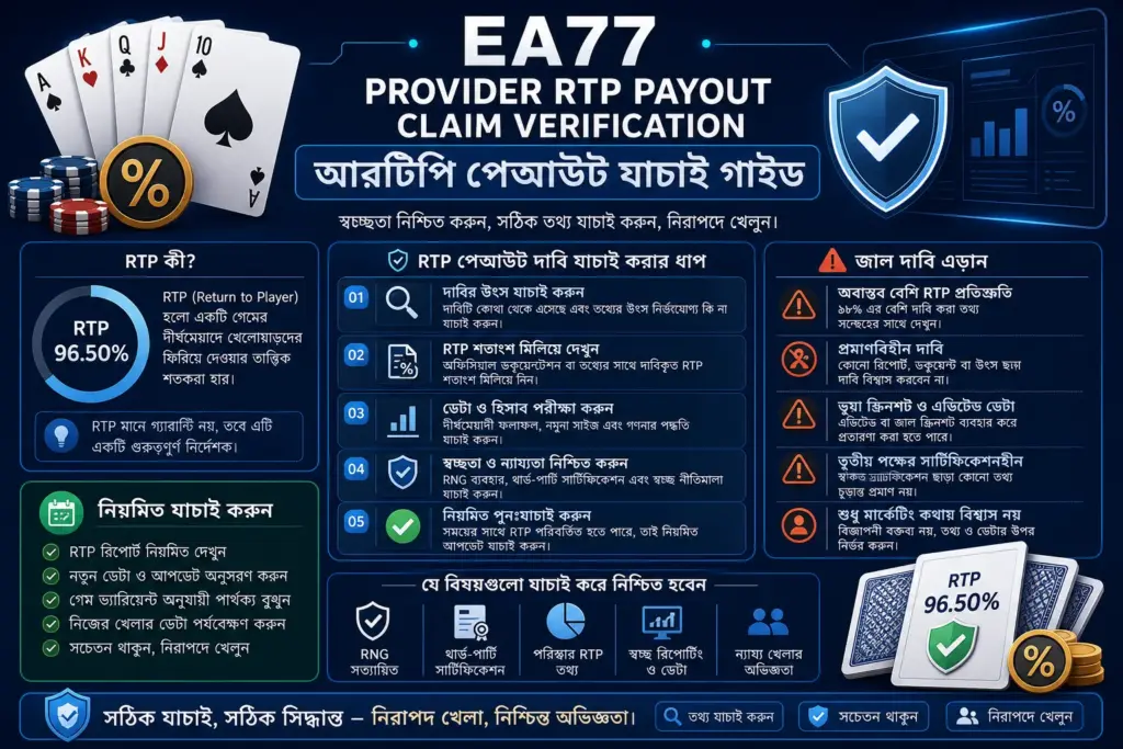 EA77 প্রোভাইডার ও RTP দাবি যাচাই