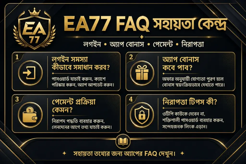 EA77 FAQ সহায়তা কেন্দ্র