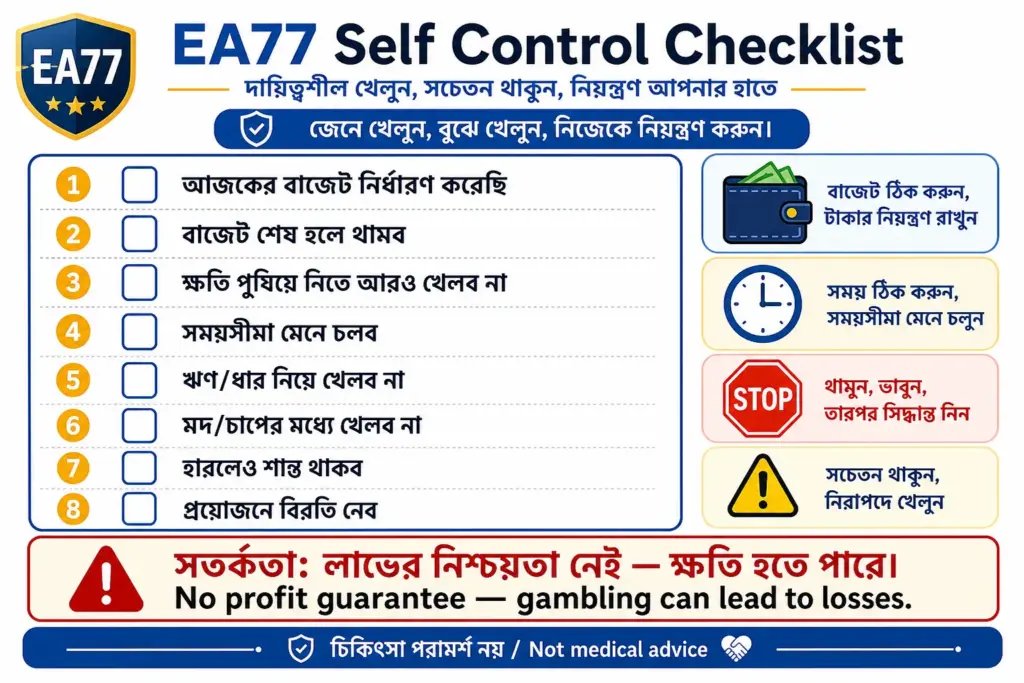 EA77 ব্যবহারে সীমা ও বিরতির চেকলিস্ট